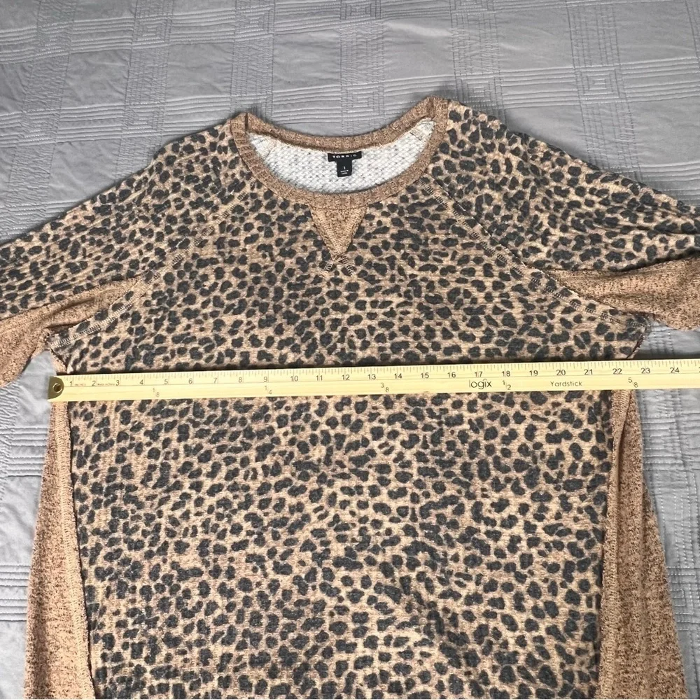 TORRID Top Womens Size 1X Cheetah Print Soft Brush Waffle Knit Shirt Animal - Picture 11 of 13